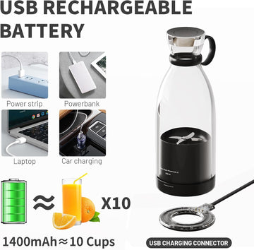 Portable Blender for Shakes and Smoothies – 11.83 Oz Travel Cup, Stainless Steel Blades