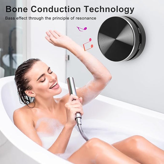 Bluetooth Bone Conduction Speaker – Portable Stereo Bass Speaker with Mic & Suction Cup