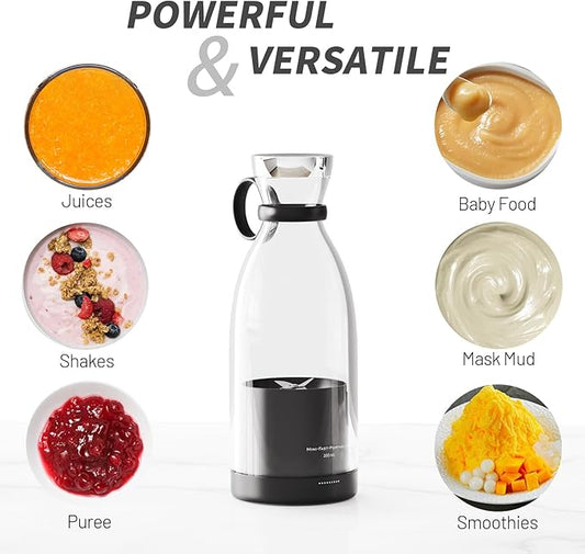 Portable Blender for Shakes and Smoothies – 11.83 Oz Travel Cup, Stainless Steel Blades