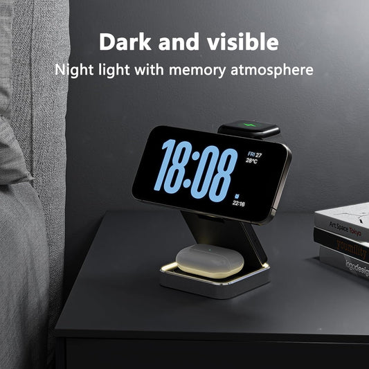 3 in 1 Magnetic Wireless Charger for iPhone, Watch & AirPods